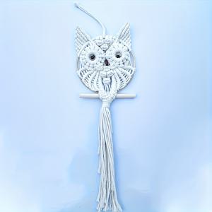 TEMU 1개 소형/대형 사이즈 기발한 올빼미 마크라메 홈 태피스트리 - 독특한 벽걸이 예술 작품으로 자연에서 영감을 받은 우아함을 벽에 더해줍니다. 아늑한 침실에 완벽하며, 현대적인 거실에 적합합니다. 설치 패키지 포함, 방 장식