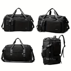 TEMU 대용량 여행 가방, 여성용 단색 다기능 스포츠 피트니스 백팩 (탈착식 스트랩 및 수납 포켓 포함) - 데일리 출퇴근, 캐주얼 외출 및 야외 활동에 적합