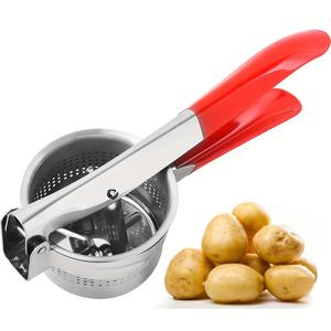 TEMU 고강도 상업용 및 가정용 주방 스테인리스 감자 으깨기 - 부드러운 매시드 포테이토, 퓨레, 소스용 쉬운 세척 디자인 - 레스토랑 & 가정 요리 도구, 편안한 그립 핸들, 쉽게 청소 가능한 재질