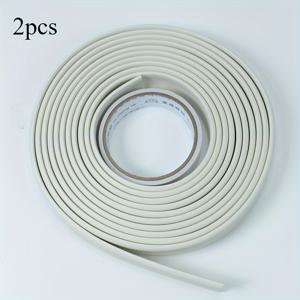 TEMU 2개 세트 5m x 3cm 폭 장식 트림, 천장 코너 몰딩, 액자 테두리, 벽 스커팅, 범프 가드, 벽 스티커 (화이트 & 카키)