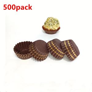TEMU 500개 팩 일회용 골판지 베이킹 컵 초콜릿, 미니 디저트용 - 고온 내성 종이 컵케이크 라이너 크리스마스, 할로윈, 부활절, 하누카, 추수감사절