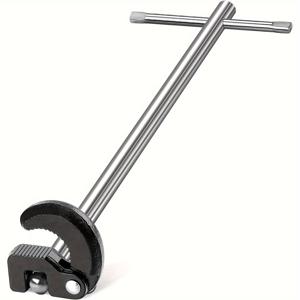 TEMU PMMJ 11인치 분지 렌치, 조절 가능한 싱크 수도꼭지 너트 렌치, 좁은 공간용 탄소강 배관 공구, 3/8