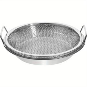 TEMU 2개/1세트 스테인리스 스틸 튀김망 체, 쉽게 세척 가능한 논스틱 과일 야채 드레이너 트레이, 휴대용 주방 요리 도구