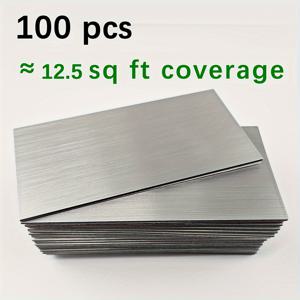 TEMU 10/60/100개 필앤스틱 백스플래시 타일 - PVC 알루미늄 브러시드 메탈 실버 자가 접착식 벽지-like 데칼 (주방, 욕실, 세탁실, 캠핑카, 벽난로, 계단 등) - 간편한 설치, 접착제 불필요, 주방 백스플래시, 주방타일시트지, 단열벽지, 벽 인테리어, 벽지스티커