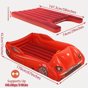 TEMU RV 에어 매트리스 인플레이터블 유아용 여행 침대, 안전 범퍼 포함 휴대용 유아 침대, 여행, 캠핑, 숙박용 어린이 블로우업 침대