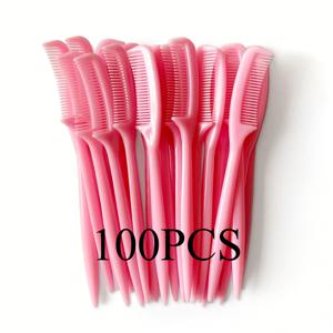 TEMU 100개 미니 아이브로우 빗, 메이크업 브러쉬용 휴대용 속눈썹 연장 도구