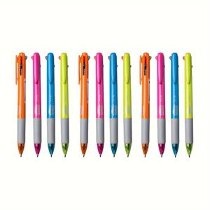 TEMU 【인기 선택】 12개 4-in-1 컬러풀 리트랙터블 펜, 0.7mm 4색 젤 잉크 볼펜 리트랙터블 볼펜 멀티 컬러 펜 4색 잉크 0.7mm 블랙, 블루, 레드 및 그린 젤 잉크 볼펜 사무실 학교 키 마킹에 적합 멀티 컬러 볼펜 간호사 용품 키 하이라이터 5.62*0.59인치
