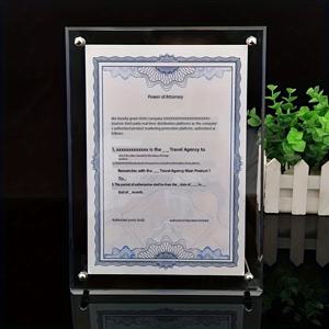 TEMU 클래식 아크릴 사진 프레임, 가로 및 세로 사용 가능. 증명서 프레임, 포스터 플라크 프레임, 사업 허가증, 학위증, 명예 증명서 등에 적합