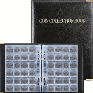 TEMU 240칸 동전 수집 앨범 바인더 - 대용량 PVC 케이스, 투명 플라스틱 슬리브로 쉬운 보관 및 전시, 동전 및 통화 수집가에게 완벽한 동전 수집 보관함