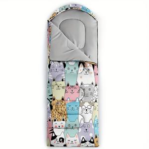 TEMU 1개 캣 캠핑 슬리핑백, 사계절용 가벼운 따뜻한 이불, 등산 및 클라이밍용 휴대용