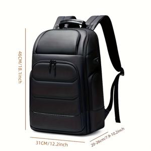 TEMU FENRUIEN 남성용 확장 가능한 16인치 노트북 백팩, USB 충전 포트 포함, 대용량 비즈니스 여행 가방, 블랙, 다중 수납공간, 조절 가능한 어깨끈, 패딩 처리된 노트북 슬리브, 메쉬 통기|노트북파우치