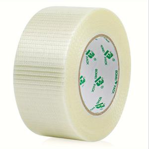 TEMU 보메이 팩 유리 섬유 강화 필라멘트 테이프, 플라스틱 표면용 패브릭 접착제, 내후성 포장 테이프, 50mm x 50m 롤