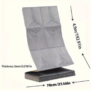 TEMU 1개 연속 3D 벽 타일 스티커 접착식 벽지 - 방수 세탁 가능 소프트 스크래치 방지 PVC 폼 패널, 판타지 패턴 거실/침실/세탁실 리모델링용 (192.91