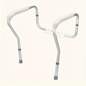 TEMU 화장실 안전 난간, 높이 조절 가능, 알루미늄 합금 재질, 녹 방지, 노인 및 임산부에게 적합, 간편한 설치.