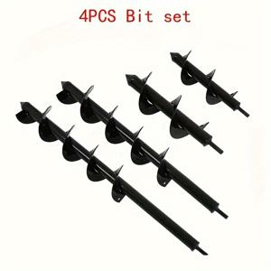 TEMU 4개 세트의 카르비드 오거 비트 세트, 심기, 정원 지면 드릴 비트, 3/8인치 드라이브 필라 홀 엑스카베이터, 불브 씨앗 베드 파기, 빠른 심기 도구, 크기 1.6