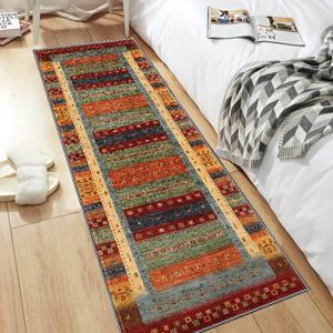 TEMU 모로코 트리벌 스타일 지역 매트, 비스듬한 폴리에스터 바닥 매트, 생생한 기하학적 패턴 - 기계 세척 가능, 가벼움, 거실, 침실, 또는 태양실에 완벽함 - 나무 바닥, 침실 장식에 이상적 | 기하학적 패턴 매트 | 기계 세척 가능 매트