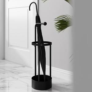 TEMU 빈티지 스타일 금속 우산꽂이 - 가정 및 상업용, 물받이가 있는 독립형 우산 보관함