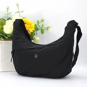 TEMU 보밥 여성용 경량 나일론 크로스바디 백 - 대용량 지퍼 포켓, 조절 가능한 와이드 스트랩, 일상 및 캐주얼 외출용 우아한 단색 디자인 (다크 그린, 라이트 브라운, 라벤더, 옐로우, 블랙 6가지 색상) | 안전한 여행 가방