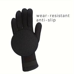 TEMU HISEA 남성용 3mm 네오프렌 다이빙 장갑 - 미끄럼 방지, 따뜻하고 견고한 그립, 낚시, 스노클링 및 수영용 내구성, 검정색과 빨간 줄무늬, 손세탁 가능, 성인용 스노클링 장비|스노쿨링마스크