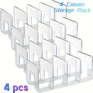 TEMU 4개 투명 보관 선반, 가방 정리대 옷장 층별 파티션 보드, 가방 정리 디스플레이 랙, 가정용 공간 절약 수납 선반, 기타 (액세서리 정리함)