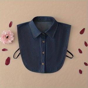 TEMU 올매칭 데님 칼라 | 남녀 공용 다용도 가을-겨울, 봄 라운드넥 장식 칼라