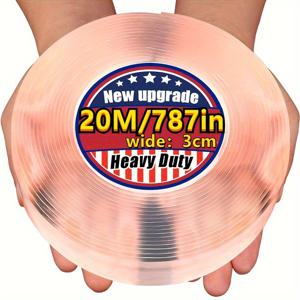 TEMU 20m 긴 아크릴 (PMMA) 방수 이중 접착 테이프 목재, 플라스틱, 유리, 금속, 돌 및 사무실 용도