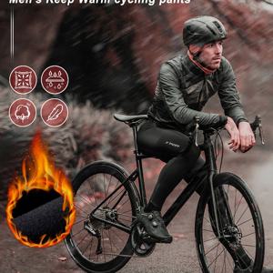 TEMU X-TIGER 남성용 5D 쿠션 & 미끄럼 방지 지퍼 겨울용 자전거 타기 보온 타이트핏 라이딩 팬츠, 산악, , 사계절 야외 스포츠용 (손세탁 가능)