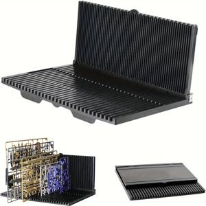 TEMU 플라스틱 모델 디스플레이 스탠드, 조절 가능한 문자 슬롯이 있는 - 액션 피규어, DIY 모델, 수집품을 위한 내구성 있는 검은색 정리함 - 공간 절약형 보관 솔루션, 모델 디스플레이 케이스, 튼튼한 구조