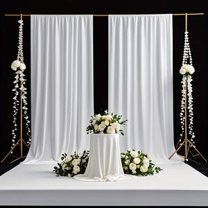 TEMU 클래식 화이트 폴리에스테르 백드롭, 9.91 x 6.6 ft - 웨딩, 생일, 파티 및 베이비 샤워, 졸업식, 크리스마스, 할로윈, 추수감사절, 데이 장식용 우아한 새틴 소재 - 전기 없이 사용 가능한 다기능 사진 세트 - 1팩