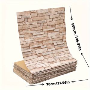 TEMU 빈티지 벽돌 & 바위 패턴 벽지 - 방수, 붙이고 떼는 접착식 벽지, 거실, 주방, 침실 장식용 - 쉬운 적용 PVC 벽지 롤, 27.5