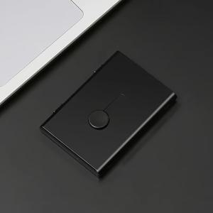 TEMU 사용자 지정 가능한 알루미늄 금속 명함 홀더, 신용 카드, 멤버십 팩, 사무실 책상 정리함, 개인화된 이름 태그, 내구성 있는 보관 상자