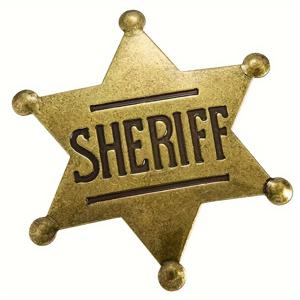 TEMU 1개의 금속 보안관 배지 브로치, 서부 조끼 핀, 파티 장식, 보안관 대리 배지, 파티 선물에 적합, 전원 필요 없음, 가정 및 주방 파티 용품