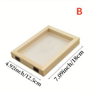 TEMU 목재 종이 체 (4가지 크기), 틀 및 종이 프레임, 나무 종이 프레임, DIY 종이 공예 및 말린 꽃 만들기에 적합, 종이 수공예품 생산