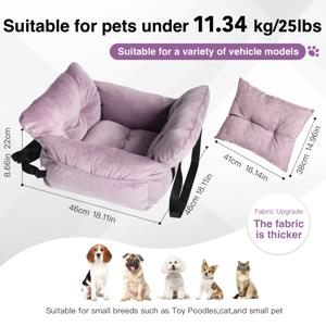 TEMU 개와 고양이를 위한 차량용 캐리어 - 안전 후크 및 버클이 있는 여행용 캐리어, 핸드헬드/숄더 스트랩, 코듀로이 원단, 자동차 앞뒤 좌석에 적합, 다목적 사용 (카페/공원/야외)