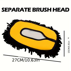 TEMU 부드러운 셔닐 브러시와 내장 스폰지가 있는 세차용 모프 커버, 자동차 청소 브러시와 교체용 세차 도구 커버