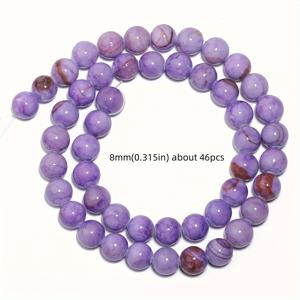 TEMU 천연석 딥 퍼플 페르시안 골프 차크드론 라운드 비즈 루스 스페이싱 비즈, 주얼리 만들기 DIY 고급 팔찌 목걸이 여성 선물용 (30/36/46/61/91개)