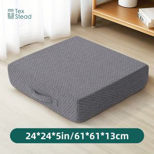 TEMU 성인용 TEXSTEAD 두꺼운 사각형 바닥 베개 1개 - 두꺼운 폼이 있는 대형 미디어션 쿠션, 가벼운 폴리에스터 커버, 기계 세척 가능, 요가, 거실, 발코니 및 야외 타탐에 이상적