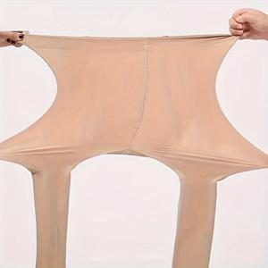 TEMU 여성용 플러스 사이즈 하이웨이스트 매트 타이츠, 80D 나일론 스트레치 스무스 팬티스타킹, 솔리드 블랙, 캐주얼 의상용 부드럽고 슬리밍 핏