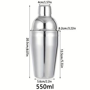 TEMU 1개 전문가용 스테인리스 스틸 칵테일 셰이커 - 가정용 내구성 있는 핸드헬드 음료 믹서, 세련된 메탈릭 마감, 바텐딩 및 엔터테인먼트에 이상적, 엔터테인먼트 필수품 | 세련된 메탈릭 셰이커 | 스테인리스 스틸 셰이커