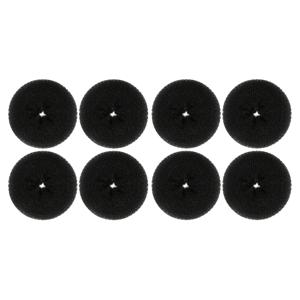 TEMU 8피스 도넛 헤어 번 메이커 세트, 발레 헤어 번 메이커, 트렌디한 업두 헤어스타일을 위한 단색 헤어 링 레이스 디테일, 여성의 일상 사용에 완벽함, 번, 시뇽 등용 헤어 스타일링 액세서리