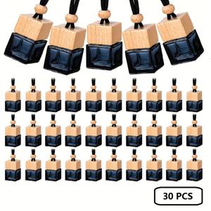 TEMU 30개/50개 차량용 공기 청정제 걸이형 디퓨저 병, 빈 유리 향수병 에센셜 오일 아로마 펜던트 장식|차량용방향제