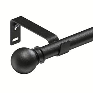 TEMU 블랙 색상의 5/8인치 커튼로드 세트, 유리문, 파티오, 침실 및 주방에 적합합니다.