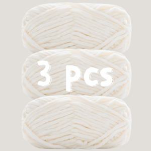 TEMU 300g 100g*3 고품질 벨벳 셔닐 원사 3개 묶음, 부드럽고 섬세함, 연한 베이지 색상의 따뜻함, 탈모가 적음, 후크 뜨개질 스웨터, 재킷, 슬리퍼, 모자 및 DIY 다양한 수공예에 사용