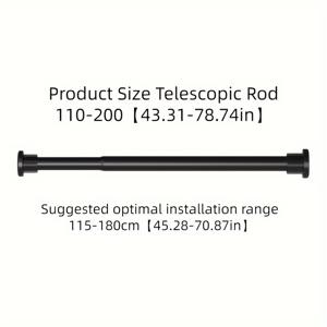 TEMU 1개 드릴 없는 확장형 스프링 텐션 커튼봉, 창문·주방·욕실·옷장·침대장 분할용 타월바, 도어커튼 봉, 조절 가능한 멀티사이즈 구멍없는 리트랙터블 로만 셰이드 봉