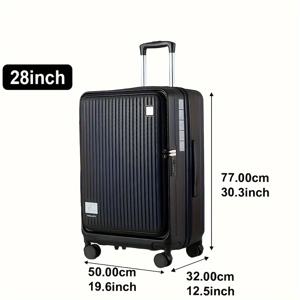 TEMU 전면 지퍼 포켓이 있는 확장형 수하물 케이스, 두꺼운 알루미늄-마그네슘 합금 손잡이, 경량 ABS+PC 하드쉘 슈트케이스, 내마모 및 충격 방지, 깊은 수납공간, TSA 조합 잠금장치 및 회전하는 조용한 바퀴 포함