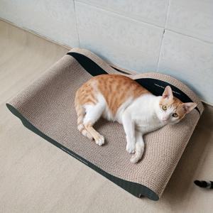 TEMU 디럭스 골판지 고양이 스크래처 라운지 - 길이 26.4인치 x 너비 15.7인치, 뚱뚱한 고양이 & 다수의 고양이 집에 완벽, 소파 침대 기능이 있는 클래식 스타일