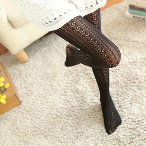 TEMU 우아한 플러스 사이즈 기하학적 패턴 팬티스타킹, 레이스 디테일 - 니트 원단 여성용 타이츠, 폴리아미드 & 엘라스테인 블렌드, 손세탁 가능