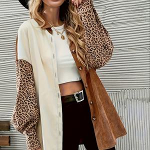 TEMU 엘레강트한 롱슬리브 플랩 포켓 셔츠, 봄 & 가을 여성 의류, 버튼 업 셔츠