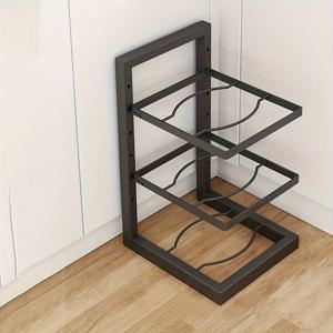 TEMU 1개 조절 가능 다층 철제 냄비 받침대 - 튼튼한 주방 용품 및 조리 기구 정리, 공간 절약형 싱크대 아래 보관 솔루션, 쉬운 조립, 가정 및 레스토랑 사용을 위한 다용도 브래킷 선반