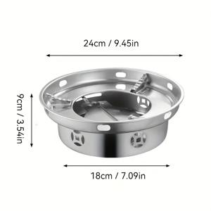 TEMU 1개 휴대용 스테인리스 스틸 알코올 스토브 (온도 조절 가능) - 9.44